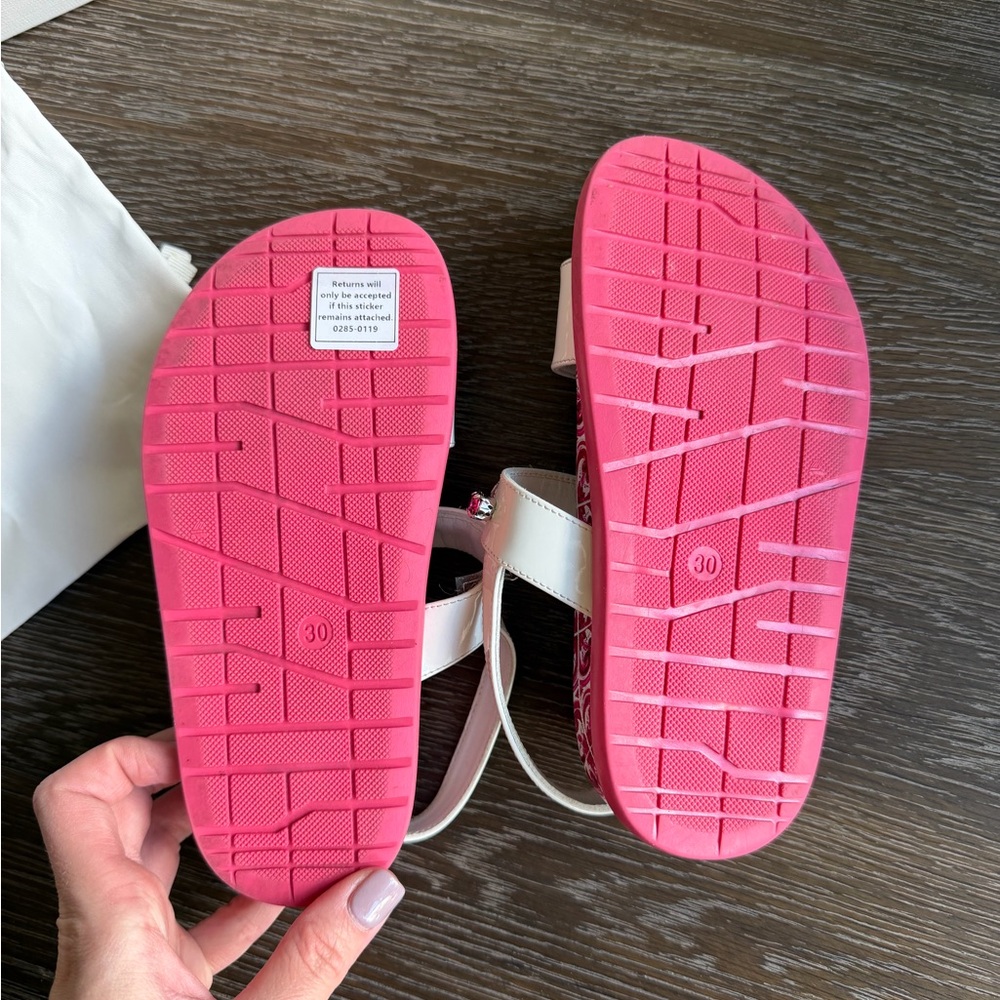 Dolce & Gabbana Girl’s Fusia Jeweled Sandals - Picture 3 of 5